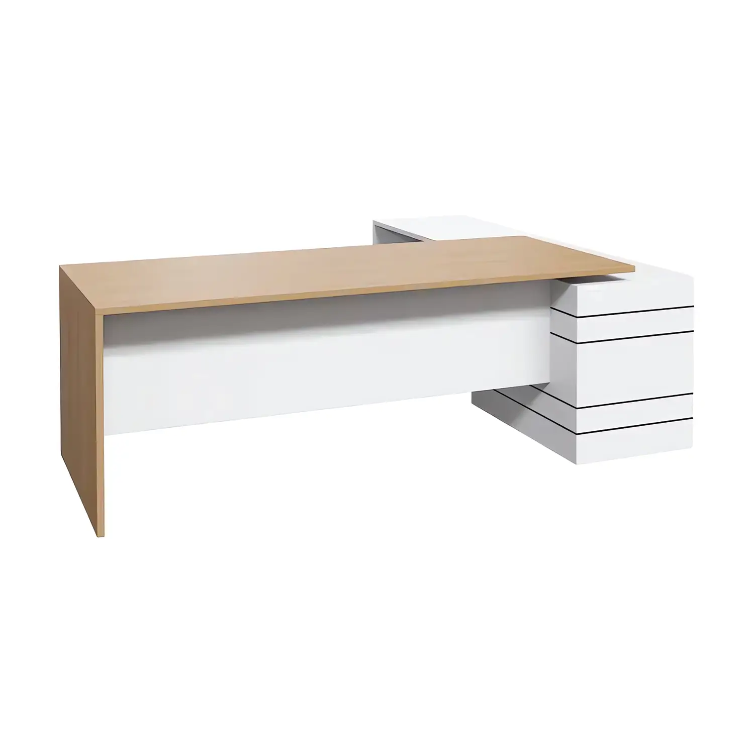 Geo Slab End Desk with Return